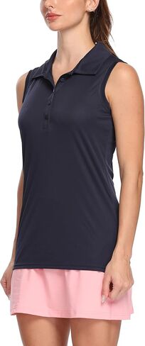 LastFor1 Women's Polo Sleeveless Shirts UPF 50+ Quick Dry Golf Tennis Athletic Tank Tops Outdoor Sports in Saudi Arabia