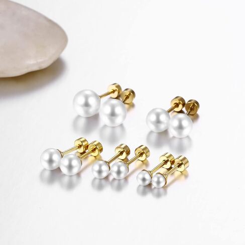 OIDEA 12 Colors Faux Pearl Earrings for Women: Fake Pearl Earrings Stud Set Hypoallergenic Stainless Steel Stud Earrings Set for Women Girls in Saudi Arabia