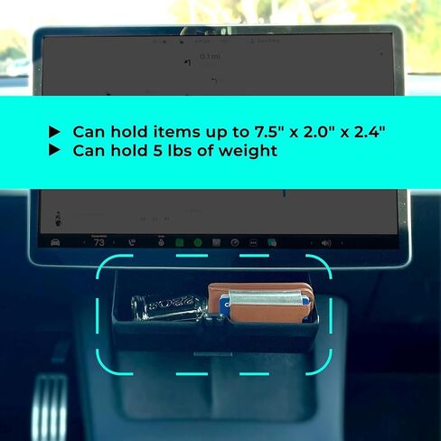 Tesla Sunglass Holder for Tesla Model 3 and Model Y with Extra Under Screen Storage - Hidden Tesla Center Console Organizer - Tesla Model Y Accessories - Tesla Model 3 Accessories in Saudi Arabia