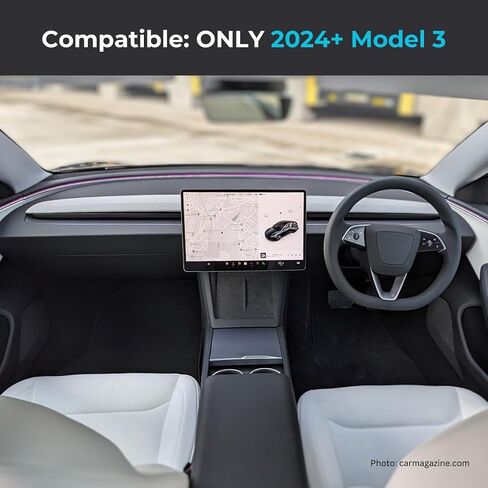Tesla Sunglass Holder for Tesla Model 3 and Model Y with Extra Under Screen Storage - Hidden Tesla Center Console Organizer - Tesla Model Y Accessories - Tesla Model 3 Accessories in Saudi Arabia