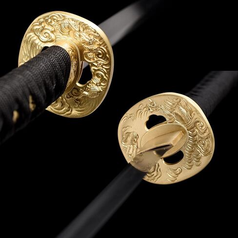 Real Katana Sword Sharp - Japanese Samurai Swords are a Unique Gift for Men - T10 Clay Tempered Real Steel with Metal Blade Makes a Memorable for Martial Arts Enthusiasts or Sword Collectors in Saudi Arabia