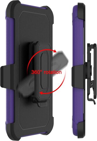for Samsung Galaxy A03S Phone Case with Tempered Glass Screen Protector, [Holster Series] Belt Clip Hard Tough Full Heavy Duty Rugged Military Shockproof Armor Cell Phone Cover (Black) in Saudi Arabia