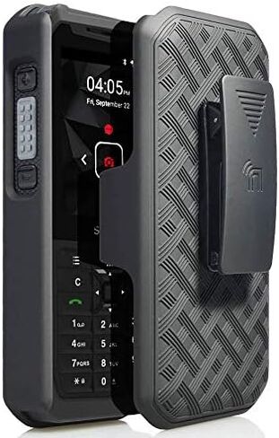 سلسلة Nakedcellphone Combo المتوافقة مع حافظة Sonim XP5s، غطاء صلب بمسند مع [دوار/سقاطة] مشبك حزام كومبو لـ XP5800 - أسود in Saudi Arabia