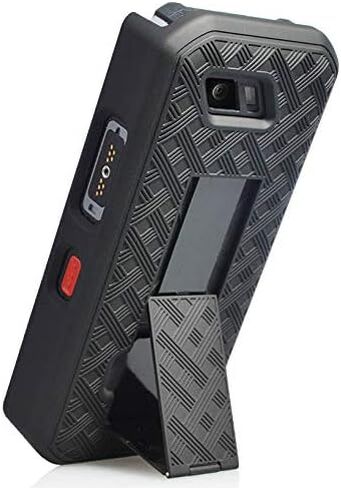 سلسلة Nakedcellphone Combo المتوافقة مع حافظة Sonim XP5s، غطاء صلب بمسند مع [دوار/سقاطة] مشبك حزام كومبو لـ XP5800 - أسود in Saudi Arabia