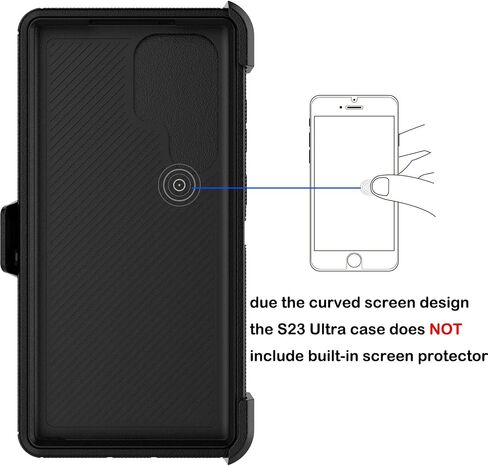 حافظة Tekcoo لهاتف Galaxy S23 Ultra بمشبك حزام قفل [تم اختبار السقوط من الدرجة العسكرية 12FT] غطاء مسند كامل الجسم لهاتف Samsung Galaxy S23 Ultra 5G [أسود] in Kuwait