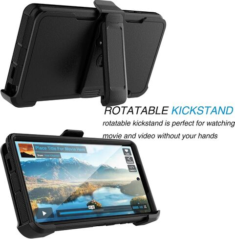 حافظة Tekcoo لهاتف Galaxy S23 Ultra بمشبك حزام قفل [تم اختبار السقوط من الدرجة العسكرية 12FT] غطاء مسند كامل الجسم لهاتف Samsung Galaxy S23 Ultra 5G [أسود] in Kuwait