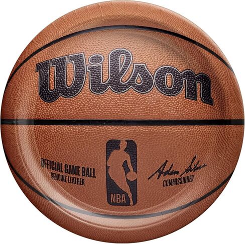 أطباق ورقية مستديرة من Amscan NBA Wilson مقاس 7 بوصات - عدد 18 | أطباق للاستعمال مرة واحدة مرخصة رسميًا مثالية لمحبي كرة السلة in Saudi Arabia