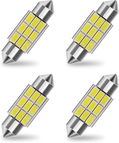 4 PCS 36 mm LED Car Bulbs, Canbus Error Free 9SMD 5630 Chipsets LED Bulbs, Super Bright White LED Car Bulbs Fit for Interior Map Door Dome lights in Saudi Arabia