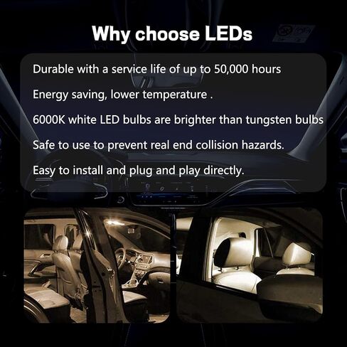 4 PCS 36 mm LED Car Bulbs, Canbus Error Free 9SMD 5630 Chipsets LED Bulbs, Super Bright White LED Car Bulbs Fit for Interior Map Door Dome lights in Saudi Arabia