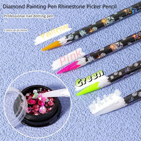 18PCS Diamond Painting Pencils, BOJUEGZI Rhinestone Picker Wax Pencils for Diamond Painting Nail Art Rhinestone Dotting Gem Picker Pencil Tool Self Adhesive Point with Pencil Sharpener, 4Colors in Saudi Arabia