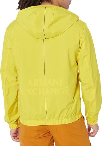 A｜X ARMANI EXCHANGE Men's Recycled Nylon Embossed Logo Hooded Jacket in Saudi Arabia