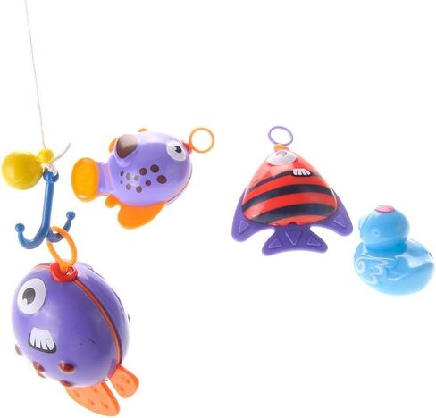 PowerTRC Baby Bath Toy Fishing Set | Hook and Reel Fishing Toy Bathtub, Pool Playset with a Fishing Rod, 3 Fishes & a Ducky for Kids Ages 3+ in Saudi Arabia