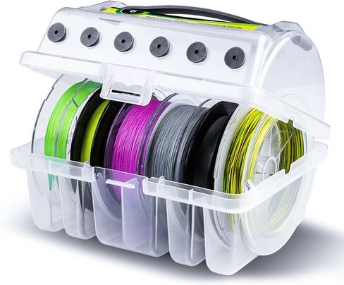 Hikary Fishing Leader Spool Box,Clear Visibility Fishing Line Storage Case,Silicone Holes Fishing Line Organize,Fishing Line Accessories Storage Box in Saudi Arabia