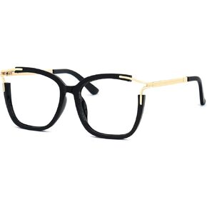 Zeelool Square Blue Light Blocking Glasses for Women Fashion Fake Glasses with Spring Hinges Chic Full Frame Glasses