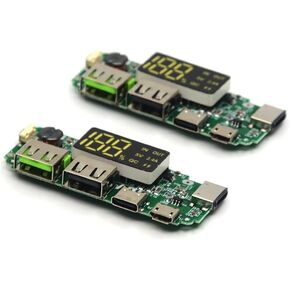2PCS 186 50 Charging Board Dual USB 5V 2.4A Mobile Power Bank Module for Lithium Battery Charger Board with Overcharge Overdischarge Short Circuit Protection DIY Power Bank