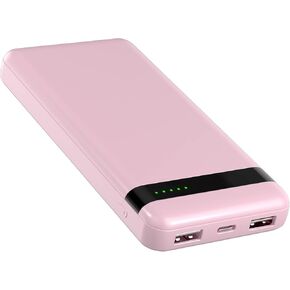 TALK WORKS باور بانك محمول للشحن بقدرة 10,000 مللي أمبير في الساعة متوافق مع iPhone 13/13 Pro/13 Pro Max/14/14 Plus/14 Pro/14 Pro Max - شاحن سفر مدمج مع منفذ USB-C (أسود) in Kuwait