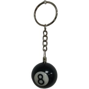 1PCS Black 8 Ball Keychain Pool Ball Keychain 8 Billiard Ball Keychain Lucky Number 8 Ball Resin Ball Jewelry Gift for Men - Diameter 1 Inches