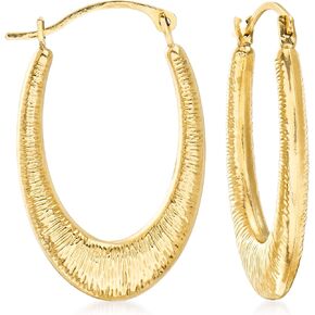 Ross-Simons 14kt Yellow Gold Oval Hoop Earrings