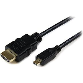 StarTech.com 3ft Micro HDMI to HDMI Cable with Ethernet - 4K 30Hz Video - Durable High Speed Micro HDMI Type-D to HDMI 1.4 Adapter Cable/Converter Cord - UHD HDMI Monitors/TVs/Displays (HDMIADMM3)