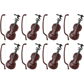 SAFIGLE 8 Sets of Mini Violin Christmas Ornaments - Tiny Musical Instrument Models for Kids, Perfect Holiday Decorations or Gifts for Music Lovers Violin Keychain Miniatures