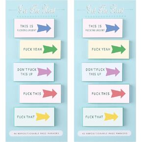 2 Pieces Funny Sticky Notes Adult Self Stick Note Pads Passive Aggressive Notes Sweary Sticky Note Tags Office Gifts for Coworkers, 400 Sheets