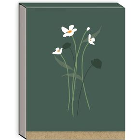 Punch Studio Kelly Green Delicate Floral Dark Green Tiny Pocket Notepad (43981)