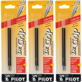 Pilot Better/EasyTouch/Dr Grip Retractable Ballpoint Pen Refills, 1.0mm, Medium Point, Red Ink, Pack of 6