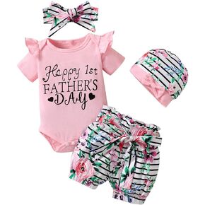 Newborn Girls Father's Day Outfit Baby 1st Father Day Short Set