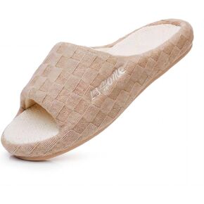 Crazy Lady Women's House Slippers Memory Foam Cozy Bedroom Shoes Open Toe Indoor Outdoor Platform Slides