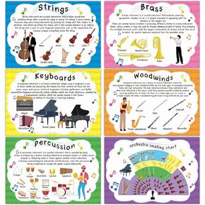 Music Posters Musical Instruments Bulletin Board Set Orchestra Posters for Classroom Musical Education Posters Decor for Primary School Middle School and High School Classroom Decorations Homeschool