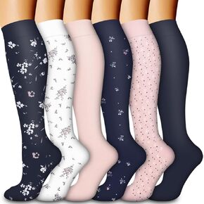 Compression Socks for Women & Men Circulation (6 pairs) - Best Support for Medical,Running,Nursing,Athletic