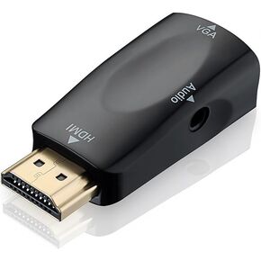 Master Cables Gold-Plated HDMI Male to VGA Female Video Converter Adapter with 3.5 mm Audio Cable for PC, TV, Laptops, and Other HDMI Devices Branded