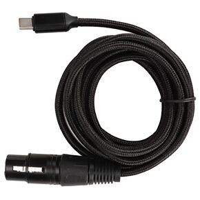 Qiilu Type C USB to XLR Male XLR to USB Type C Nylon USB C to XLR Female Cable Low Noise HiFi Plug and Play USB C Microphone Cable for Windows (2m)