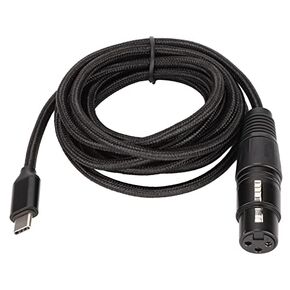 Qiilu Type C USB to XLR Male XLR to USB Type C Nylon USB C to XLR Female Cable Low Noise HiFi Plug and Play USB C Microphone Cable for Windows (2m)
