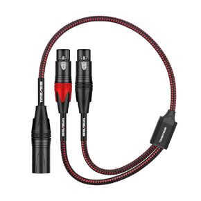 XLR Y-Splitter Audio Cable - 1 XLR Male to 2 XLR Female Balanced Microphone Patch Cable - 1.6FT Dual XLR Female to XLR Male Bi-Directional Adapter Mic Cord - 1 XLR to 2 XLR M-F Y-Cable - 0.5M