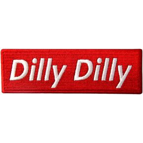 Dilly Dilly Patch Morale Funny Beer Embroidered Applique Iron On Sew On Emblem, White & Red