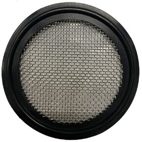 2" Sanitary Tri-Clamp Gaskets (Pack of 2), Bonded Type Screen (#10 Mesh/ 2000 μm) Gaskets, Black Buna-N (NBR)