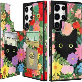Shorogyt for Samsung Galaxy S24 Ultra Wallet Case with Card Holder, Designer Constellation Pattern Kickstand Magnetic Clasp Back Flip Folio Leather Phone Cases for S24 Ultra for Women Men Girls