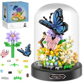 Flower Bouquet Building Kit, 530 Pcs Butterfly and Flowers Mini Bricks Building Blocks Sets, Artificial Flowers for Home Décor, Valentine's Day Gifts for Her Him or Any Special Day Gift