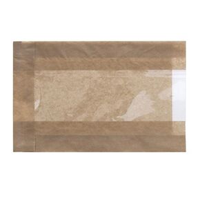 EcoCraft Kraft Paper Single Serve Window Bag - 5" L x 1 1/2 D x 7" H