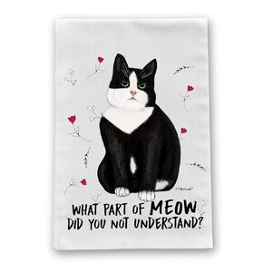 Meow Tuxedo Cat Flour Sack Cotton Dish Towel by Pithitude