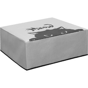 kwmobile Dust Cover Compatible with HP DeskJet 4120e / DeskJet 4155e - Printer Case - Grey / Black - Meow Cat