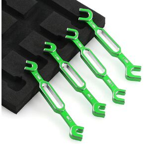 RC Wrench Turnbuckle Nut Ball 3.0/3.2/3.5/3.7/4.0/5.0/5.5/6.0mm Joint Remover Universal Repair Tools Set For 1/10 1/8 1/24 RC Crawler Truck Car Boat Drone (Green)