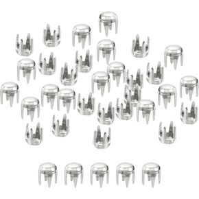 uxcell 200Pcs 2mm Black Round Dome Studs Metal Claw Beads Nailhead Rivets Spike Studs Spots Punk Rock DIY for Leather Craft Clothes Belt Bag Shoes Bracelet Accessories