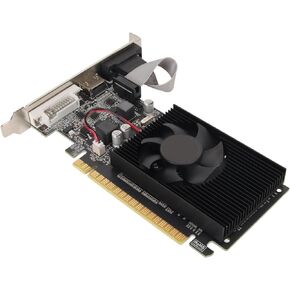 Zyyini PC Graphics Card, GT610 1GB DDR3 Graphics Card with VGA DVI HD Multimedia Interface, PCI Express X16 2.0 Bus Interface, Game Graphics Card with Silence Cooling Fan