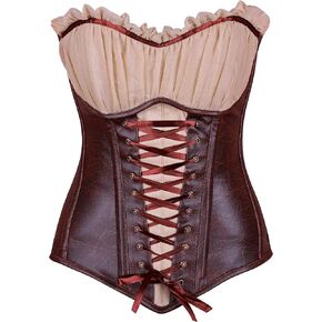 Daisy Corsets Women's Top Drawer Faux Leather Steel Boned Ren Faire Corset