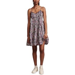 Lucky Brand Women's Printed Pintuck Bodice Mini