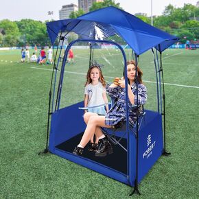 Waterproof Sports Tent with Removable Rainfly,Instant Pop Up Sport Tent,Portable and Durable Outdoor Clear Tent - 1~4 People(Blue Orange)