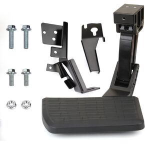 MITZONE F150 Bed Step Compatible with Ford F-150 2021 2022 2023 Excludes Dual Exhaust Folding Truck Step Retractable Bumper Tailgate Step