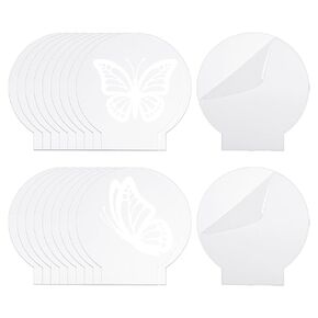 PATIKIL 36Pcs 5x4.7" Acrylic Sheet Clear Blank Cast for LED Light Base, 2mm/0.08" Thick Round Transparent Panel Board with Film for Table DIY Display Project